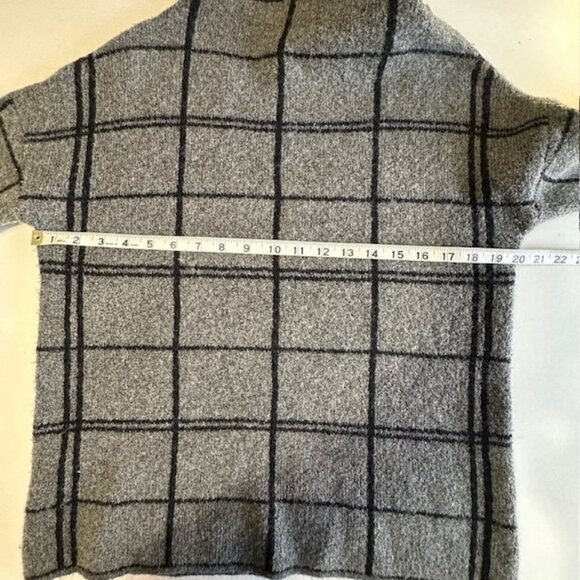 Christian Siriano - Women's Grey & Black Check Wool Blend Sweater Size S - Picture 5 of 7
